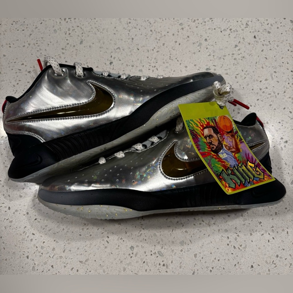 New Authentic Nike Lebron James XXI SE metallic silver athletic men 6.5 sport